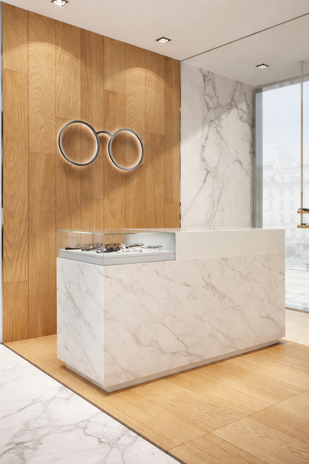 Interior de OptiQa Óptica en Murcia centro